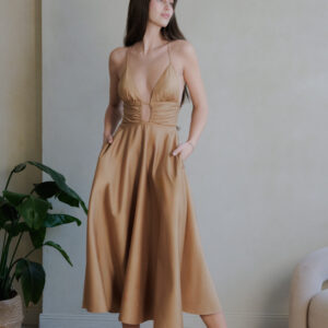 gold midi dress